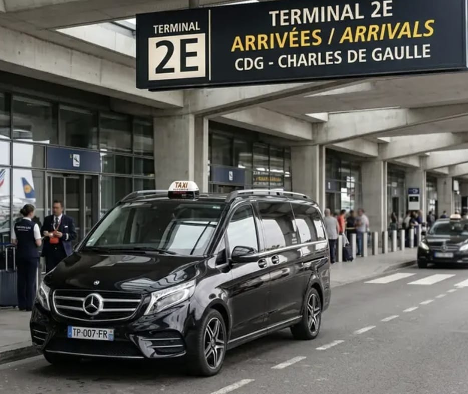 File d'attente à une station de taxis d'aéroport